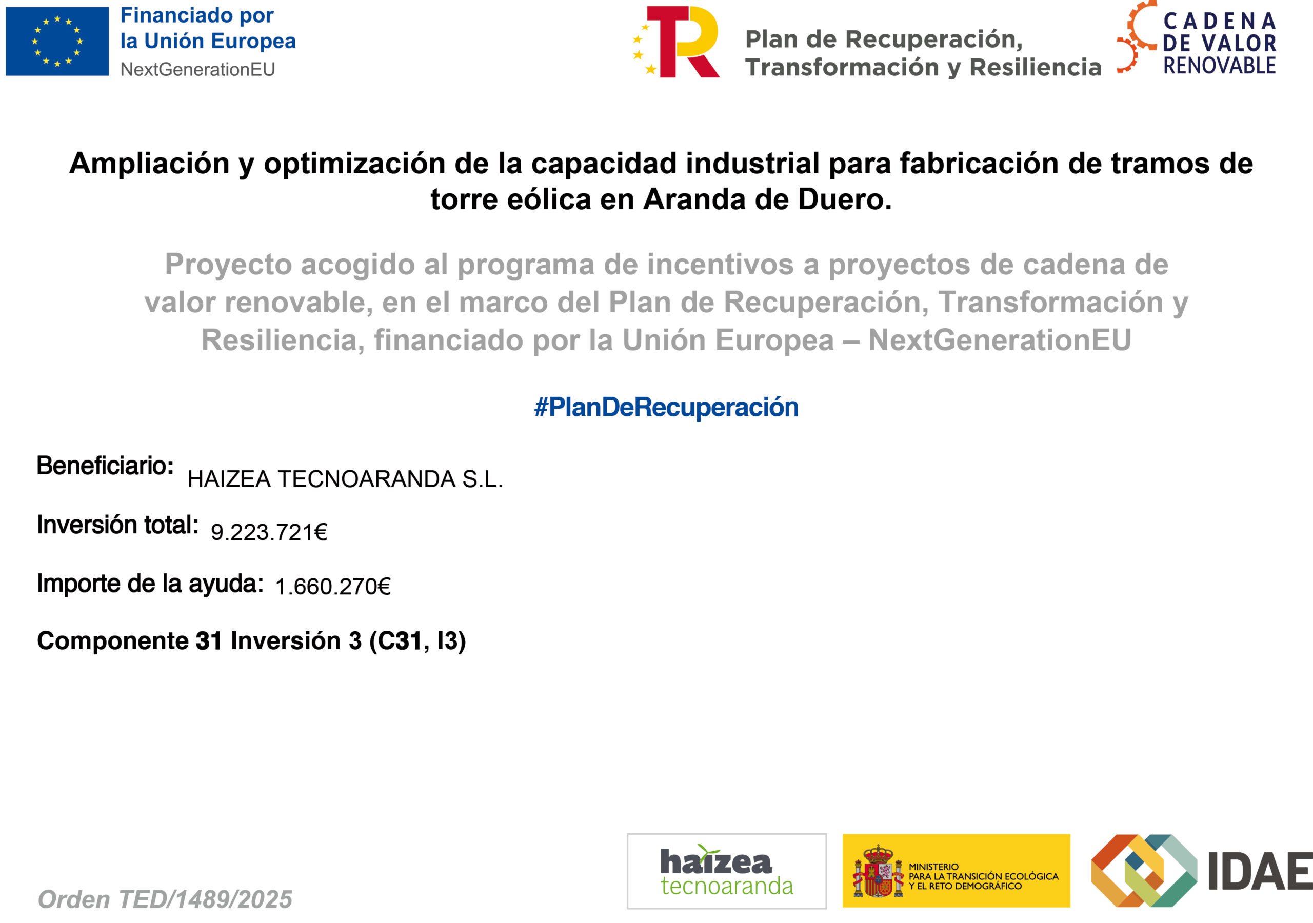 En este momento estás viendo Haizea Tecnoaranda ejecuta un proyecto de ampliación y optimización industrial